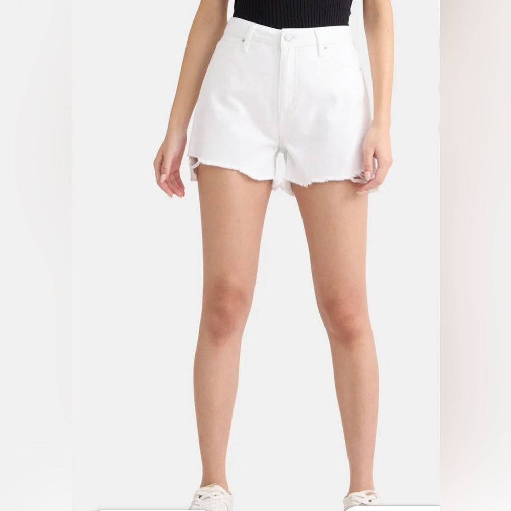 White denim cut off shorts
